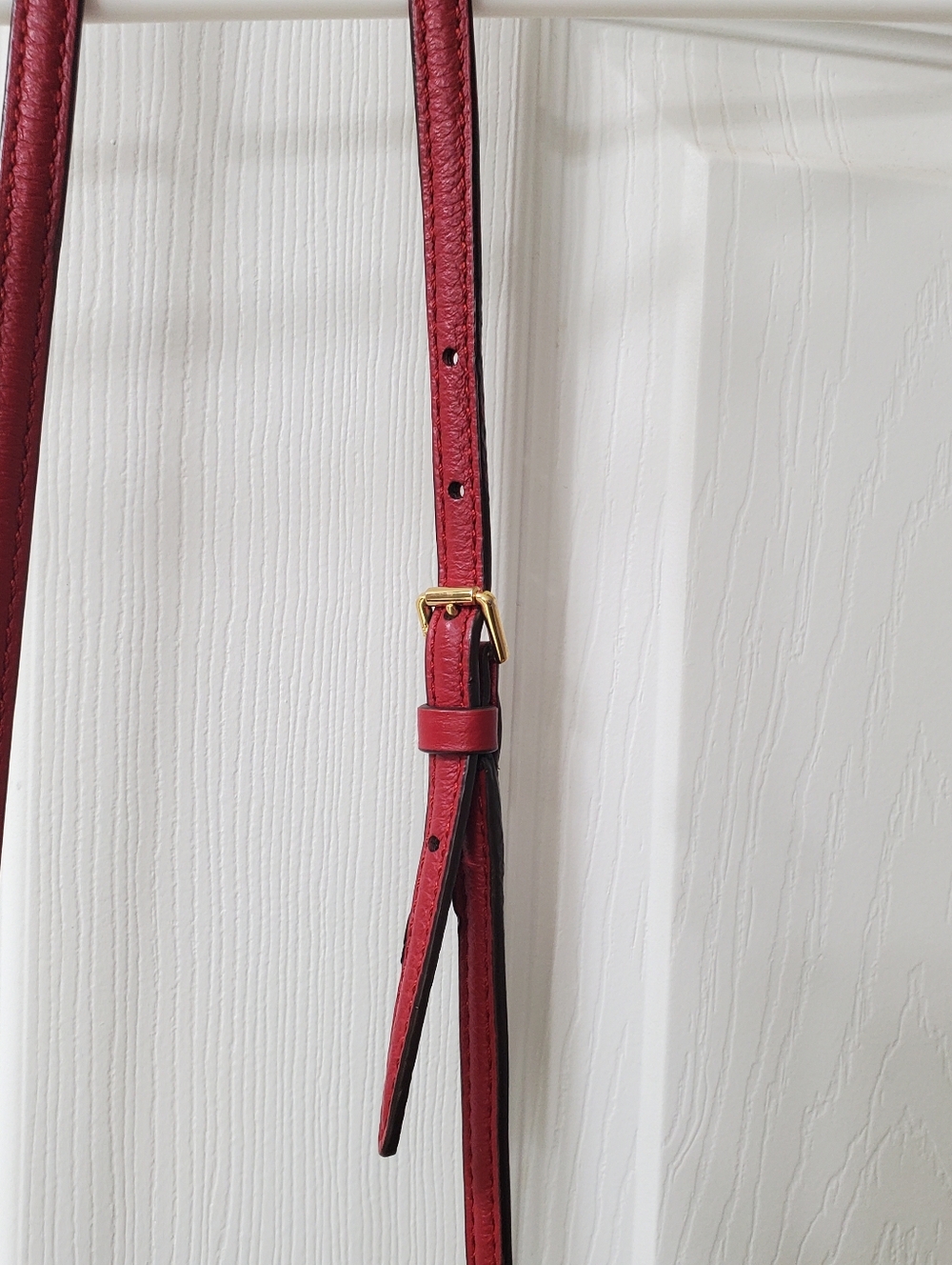 Ralph Lauren Red Pebbled Leather Small Crossbody with Gold Hardware - Picture 5 of 11